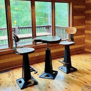 Walnut Bar Table Set: custom order Pub Table & Stools