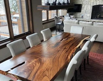 Custom live edge dining table, Kitchen Table, Live Edge Black Walnut, Office Table, Wooden slab, Industrial,Table, Live edge slab