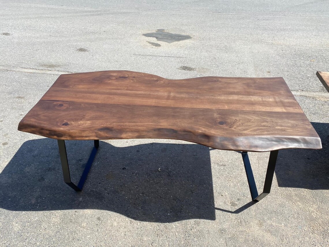 Custom Live Edge Dining Table Kitchen Table Live Edge Black Etsy