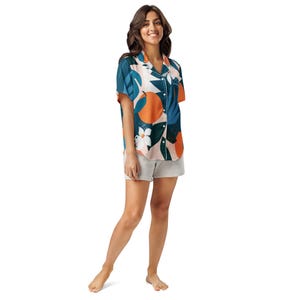 All-over print women’s short sleeve pajama top / Unique design with a purpose