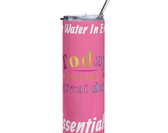 Rosa Edelstahlbecher, tägliche Affirmationen Becher