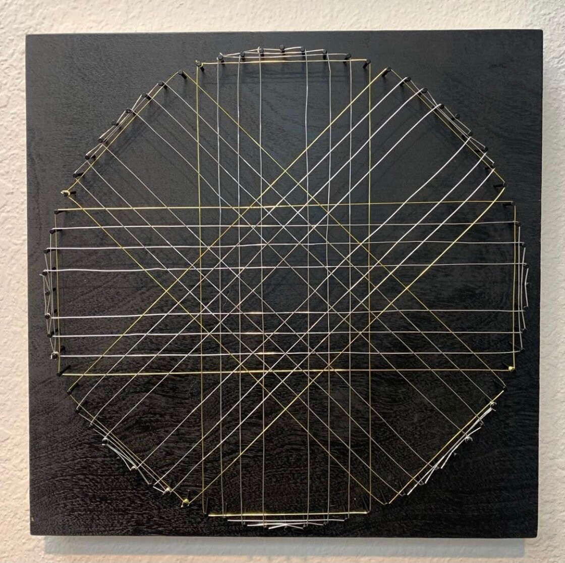 Geometric Wire Art on Wood Canvas | Etsy