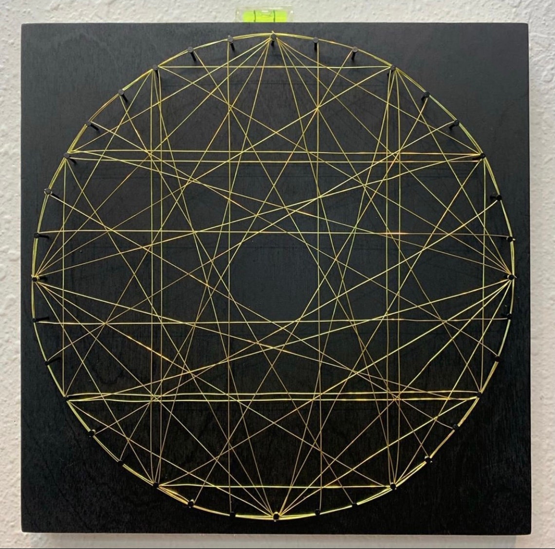 Geometric Wire Art on Wood Canvas | Etsy UK