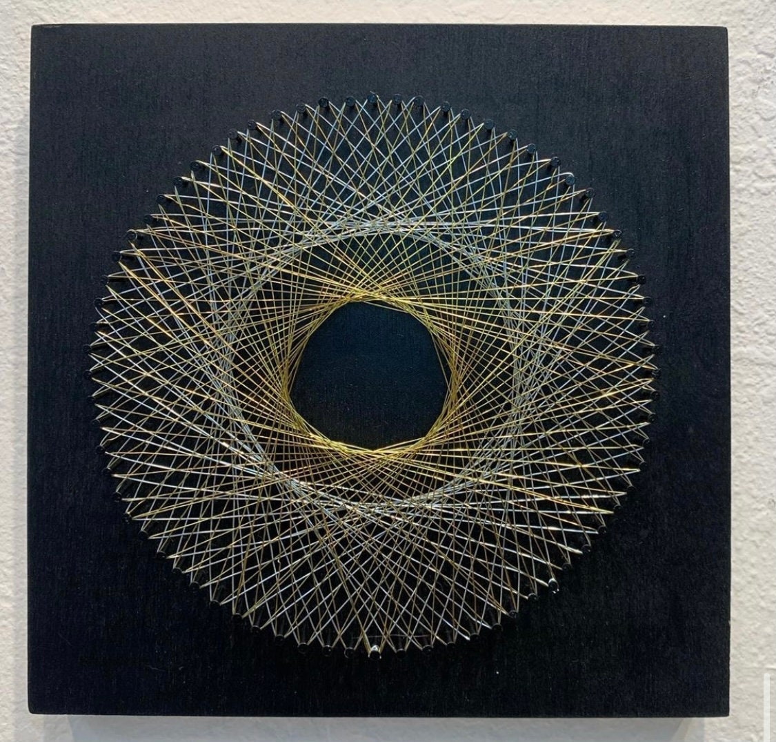Geometric Wire Art on Wood Canvas - Etsy