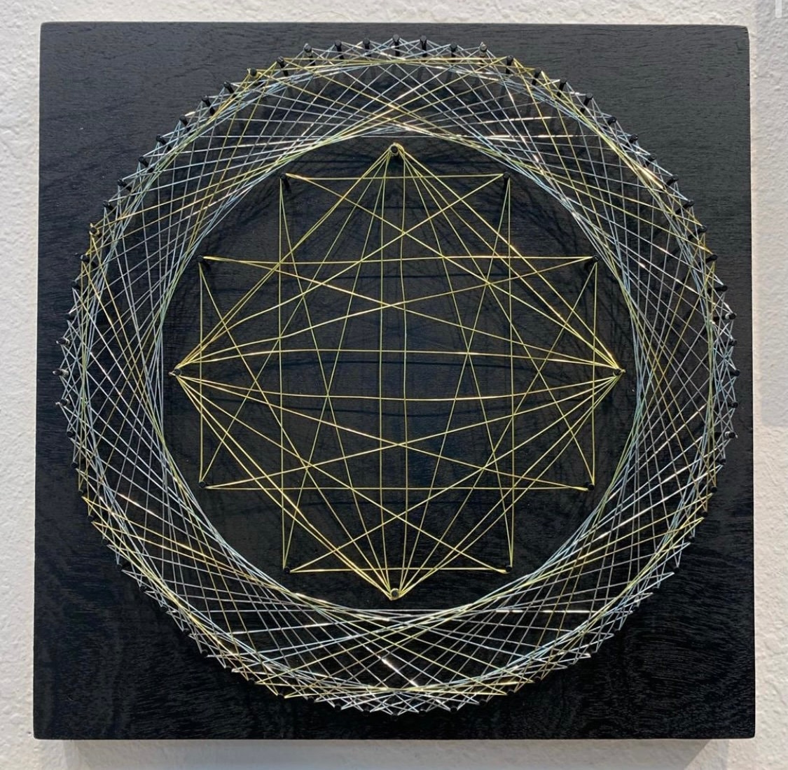 Geometric Wire Art on Wood Canvas | Etsy