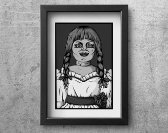 Annabelle Horror Portrait - Horror Film Poster Premium Professional Print Wall Art Gift