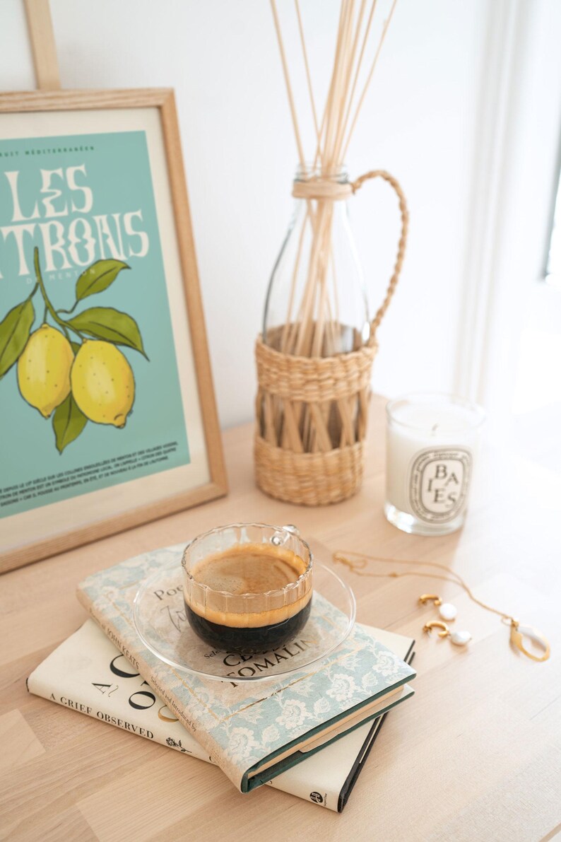 Menton Lemons Poster - A4 Size, Printed on Recycled Paper, Illustration ...