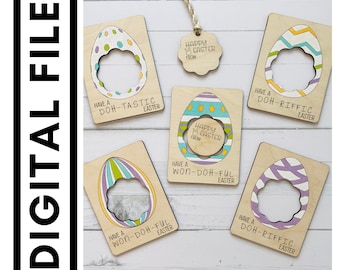 Easter Playdough Cards: Kids Activity, Glowforge Laser File (Digital File)