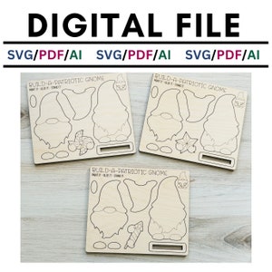 Papageienzwerg-Set, Pop-Out-Kids DIY Bastelset, SVG, digitale Datei, Glowforge, Laser Crafts