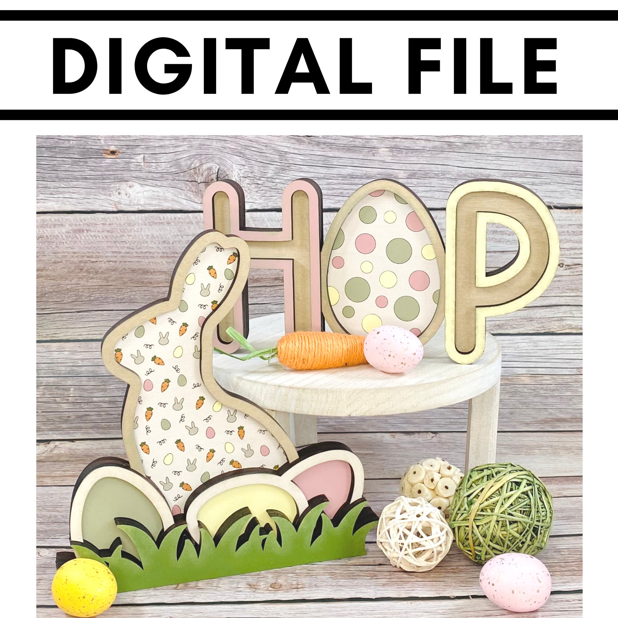 Easter Bunny Shelf Sitter SVG Laser Cut File (digital Download) - Etsy