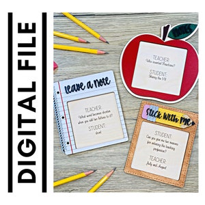 May include: Three wooden signs with teacher and student jokes. The first sign is a red apple with the text "TEACHER: Who invented Fractions? STUDENT: Shenny the 1/8". The second sign is a notebook with the text "TEACHER: What word becomes shorter when you add two letters to it? STUDENT: short". The third sign is a pencil with the text "STUDENT: Can you give me two reasons for entering the teaching profession? TEACHER: July and August".