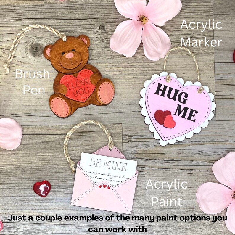 Valentines Day Set, Pop-Out Kids DIY Craft Kit, SVG, Valentine Bear, Valentine Heart, Valentine Letter, Digital, Glowforge, Laser Crafts image 9