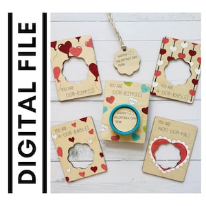 Valentine&#39;s Day Playdough Cards: Laser Cut Kids Activity (Digital File)