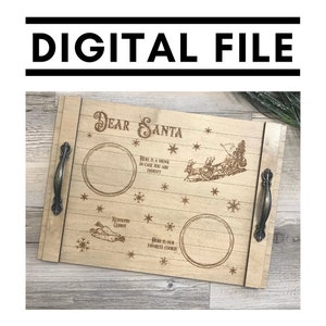 Caro vassoio di Babbo Natale, File digitale, Glowforge Cut File, SVG, Vintage, Rustico