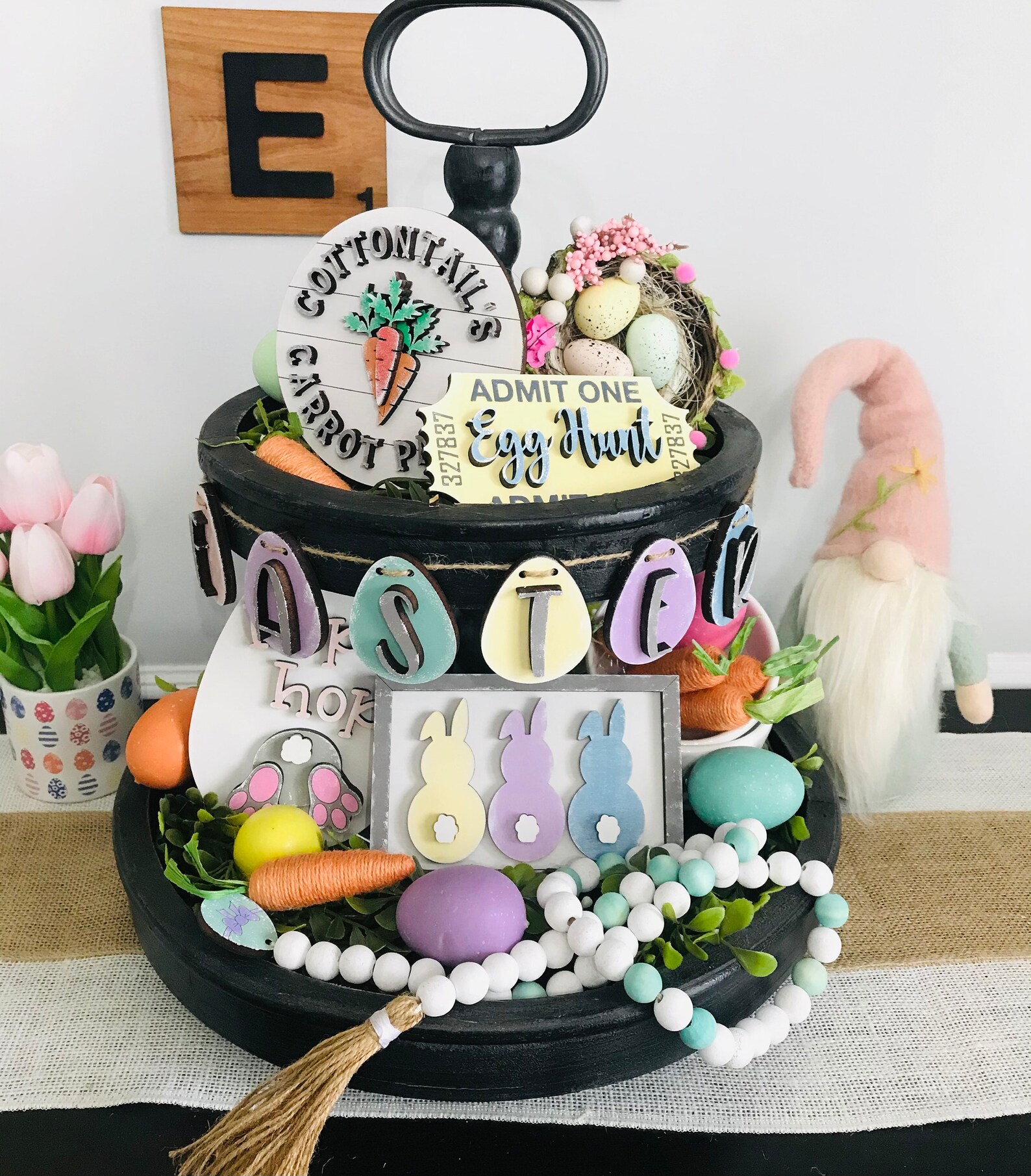 DIY Easter Tiered Tray Décor Etsy
