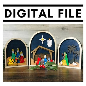Nativity Scene Glowforge Laser Cut File, Digital File, Glowforge File, SVG