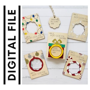 Cartões de massinha de Natal, cartão de massinha infantil, arquivo digital, arquivo Glowforge, arquivo a laser, atividade de Natal, lembrancinha de festa