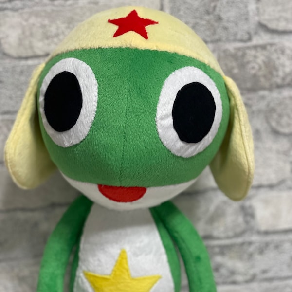 Sergeant Major Keroro frog Custom Plush Toy,  animal crossing wiki plush toy.  Height  40 cm.