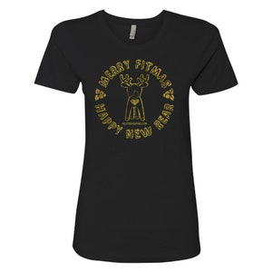 Merry Fitmas and a Happy New Rear Tee for Yoga, Crossfit, Gym Wear