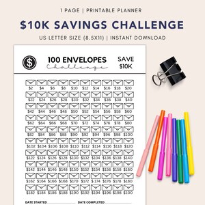 10K Challenge Savings Planner | Save money | Savings planner |Financial planning |Financial freedom | Money Saving tips| Money saving tricks