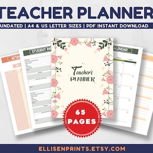 Undated Teacher Planner | Effective in the Classroom | Save Time and Get Organized! |  Affordable Solutions | Instant Download | Printable
