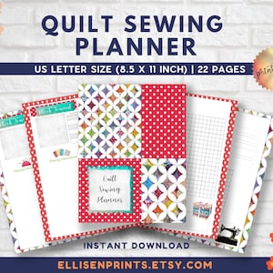 Printable Quilt Planner | Quilting Project Planner | Quilting Journal Pages | Quilt Sewing Planner |  Quilter Gifts | PDF Instant Download