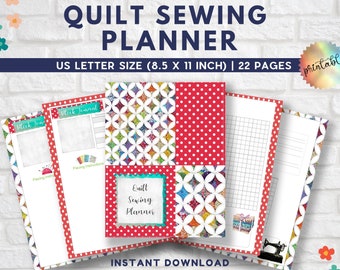 Printable Quilt Planner | Quilting Project Planner | Quilting Journal Pages | Quilt Sewing Planner |  Quilter Gifts | PDF Instant Download