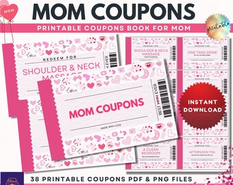 Babysitting Coupon Book for Mom Printable Mother's Day - Etsy