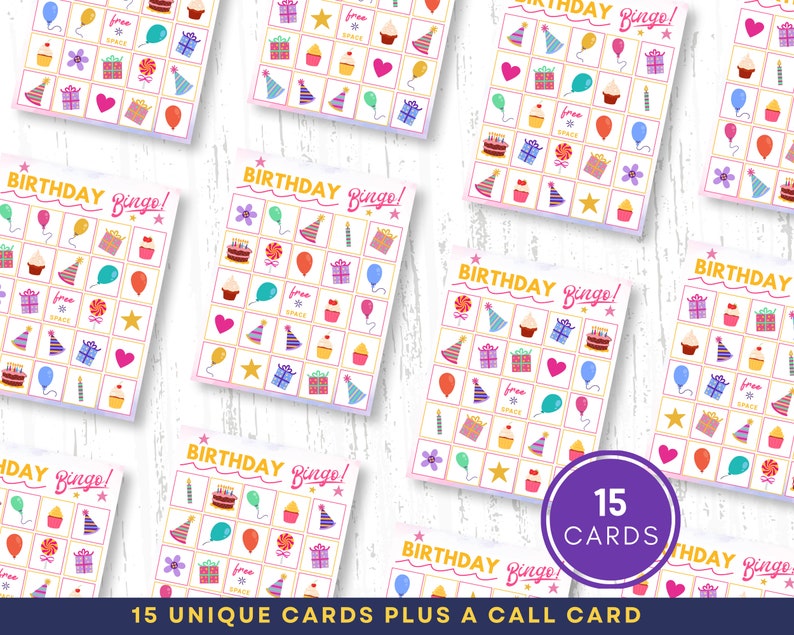 Birthday Bingo Game | Printable Birthday Bingo Cards for Kids | Teens ...