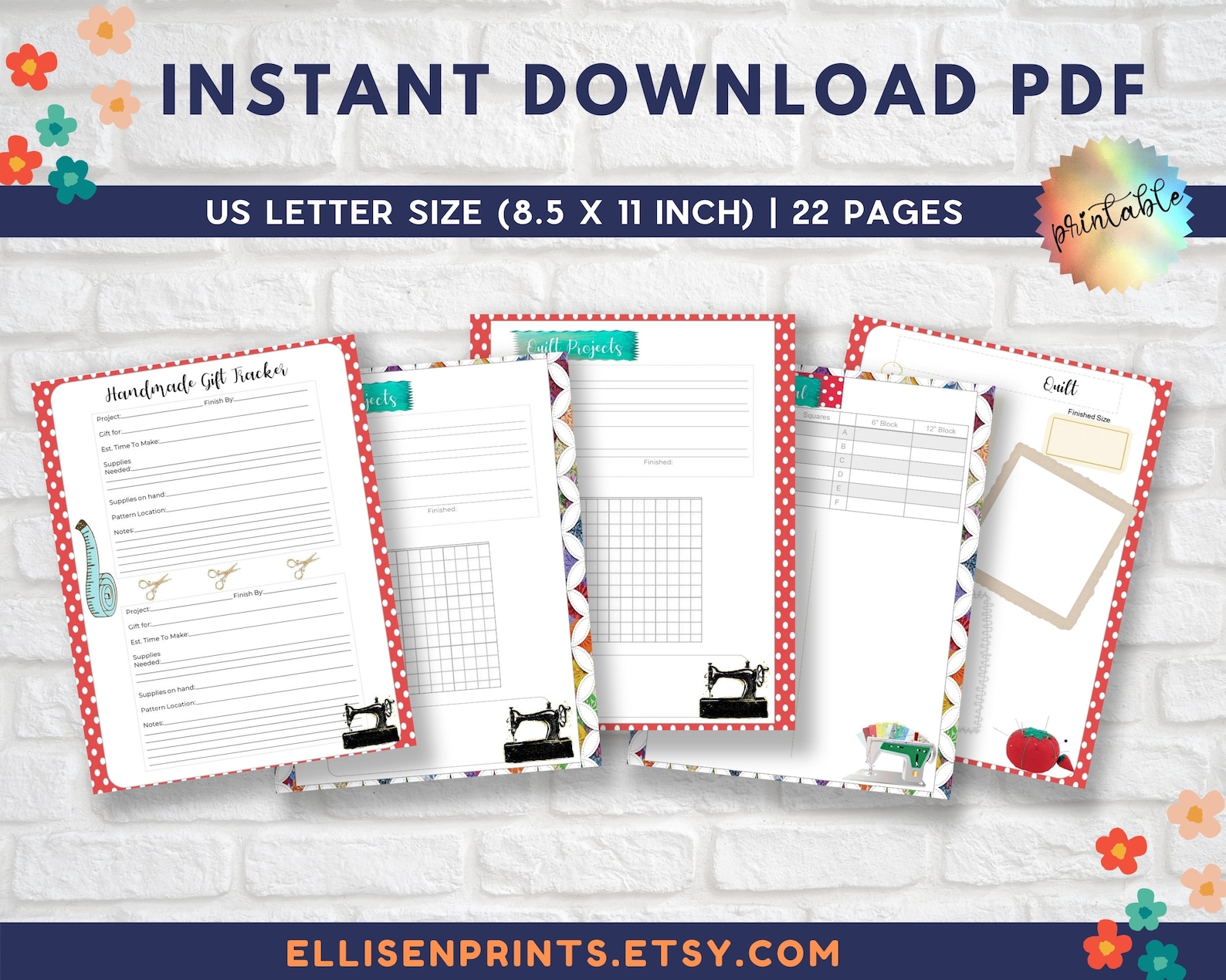 Quilt Journal Printable Quilting Journal Pages Quilt Sewing Etsy