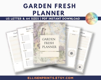 Planificador de jardín/Seguimiento de plantas, calendario imprimible (descarga digital)