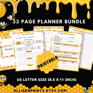 Beekeeping Log Book Templates | Beekeeper Log | Beekeeper's Planner Journal | Bee Keeping Journal | Beekeeper Plan | Beener | Printable PDF