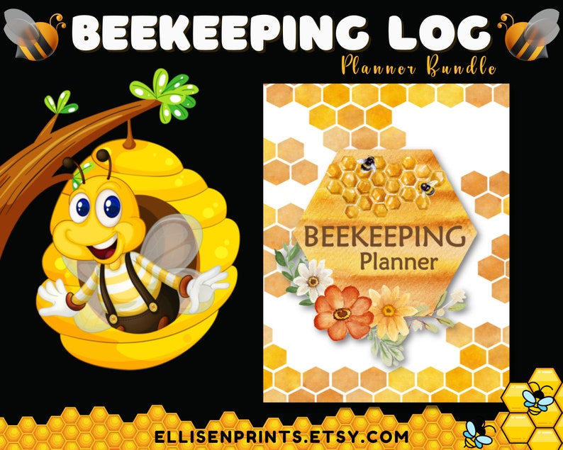 Beekeeping Log Book Templates | Beekeeper Log | Beekeeper's Planner ...
