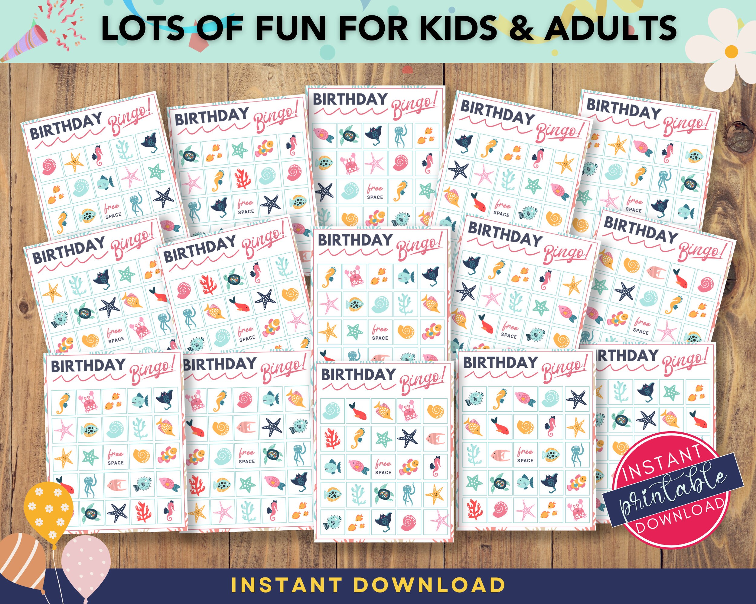 Birthday Bingo Game | Printable Birthday Bingo Cards for Kids | Teens ...