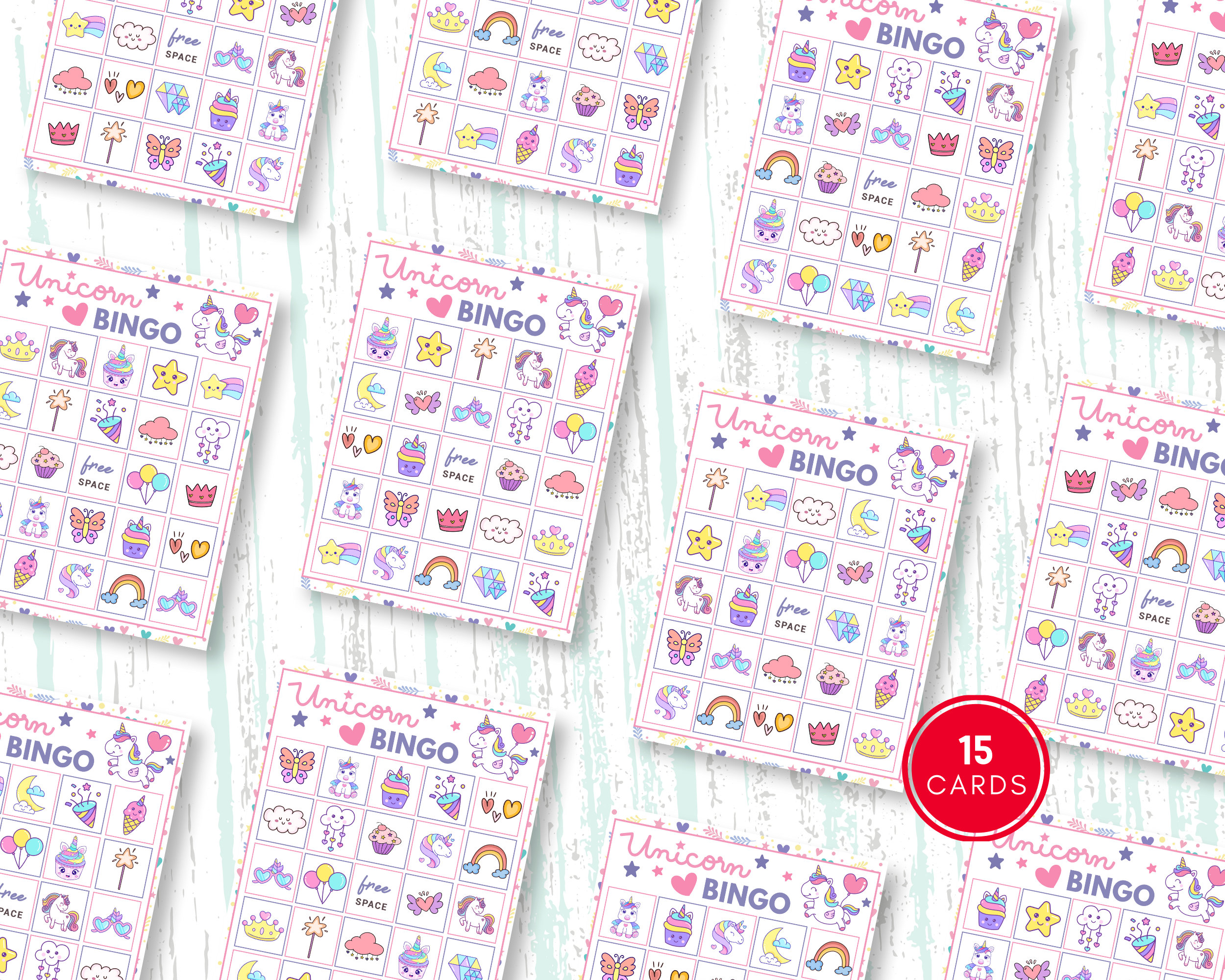 Unicorn Bingo Game printable Unicorn Tail Tag cards for Kid - Etsy