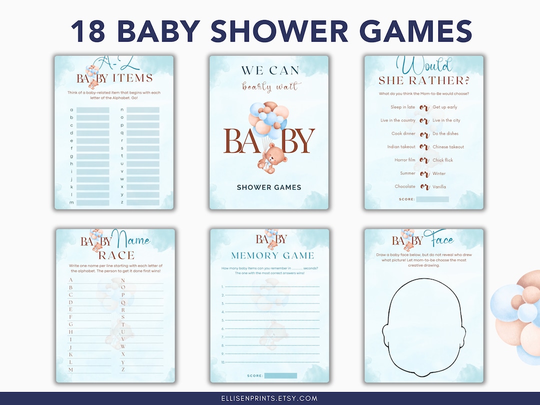Bear Themed Baby Shower Games | We Can Bearly Wait Baby Shower Games