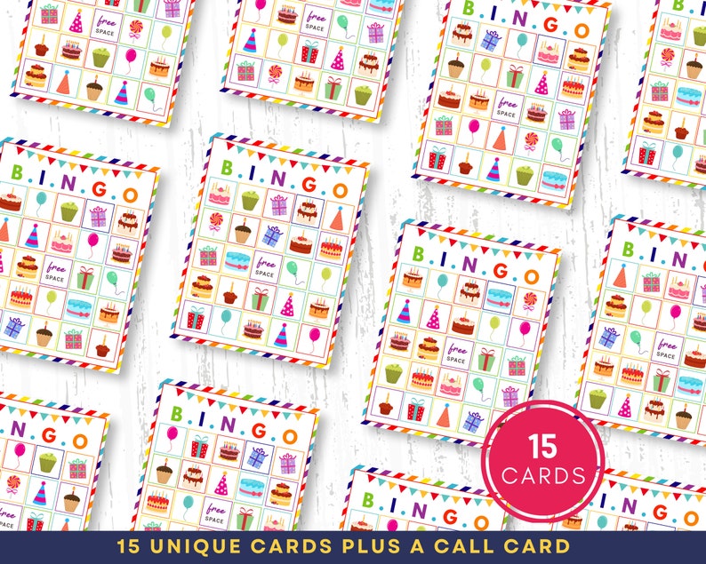 Birthday Bingo Game Printable Birthday Bingo Cards for Kids Teens and ...