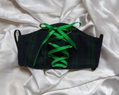 Handmade Face Mask, SMALL Tartan Corset