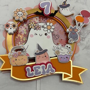 Spooky One Cake Topper: Groovy Halloween Party Decor