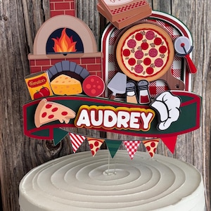 Pizza cake topper Pizza Party Birthday Cake Topper talian Cake Topper Italian Chef Theme Pizza Party Decor Adult Pizzeria Birthday