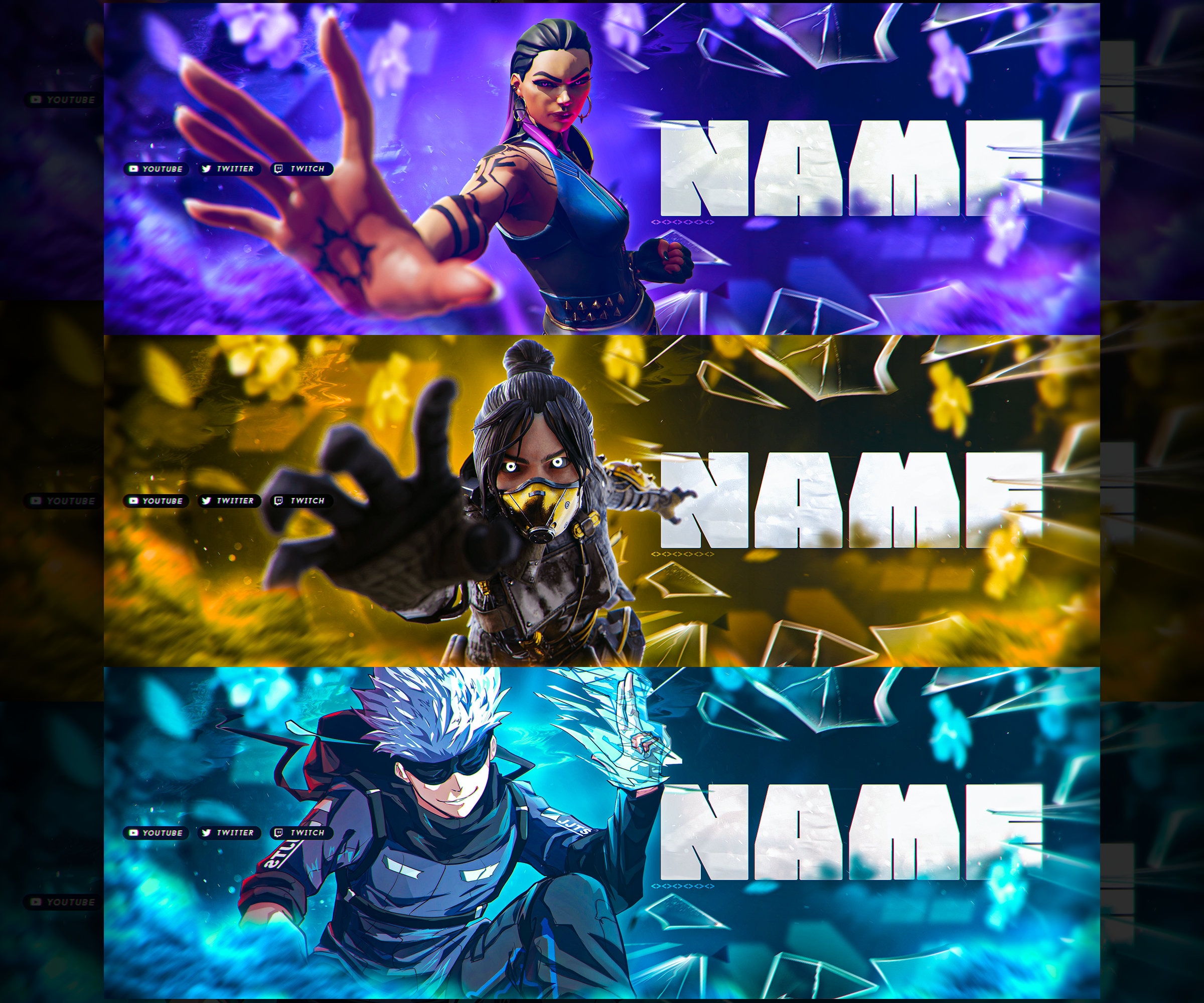 Custom Banner Template for Anime Valorant Apex Legends - Etsy