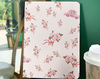 Pink Hand Bouquet iPad Case Pencil With Holder iPad 9.7"/10.2"/10.5"/10.9''/11 inch,iPad Air 2/3/4 Mini 6/5/4/3/2/1 iPad Pro iPad 2022/2021