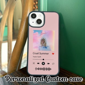 Personalized Spotify Music Album Phone Case, Music Player Song Cover for iPhone 15 14 13 12 11, Custom Music Plaque Phone Case