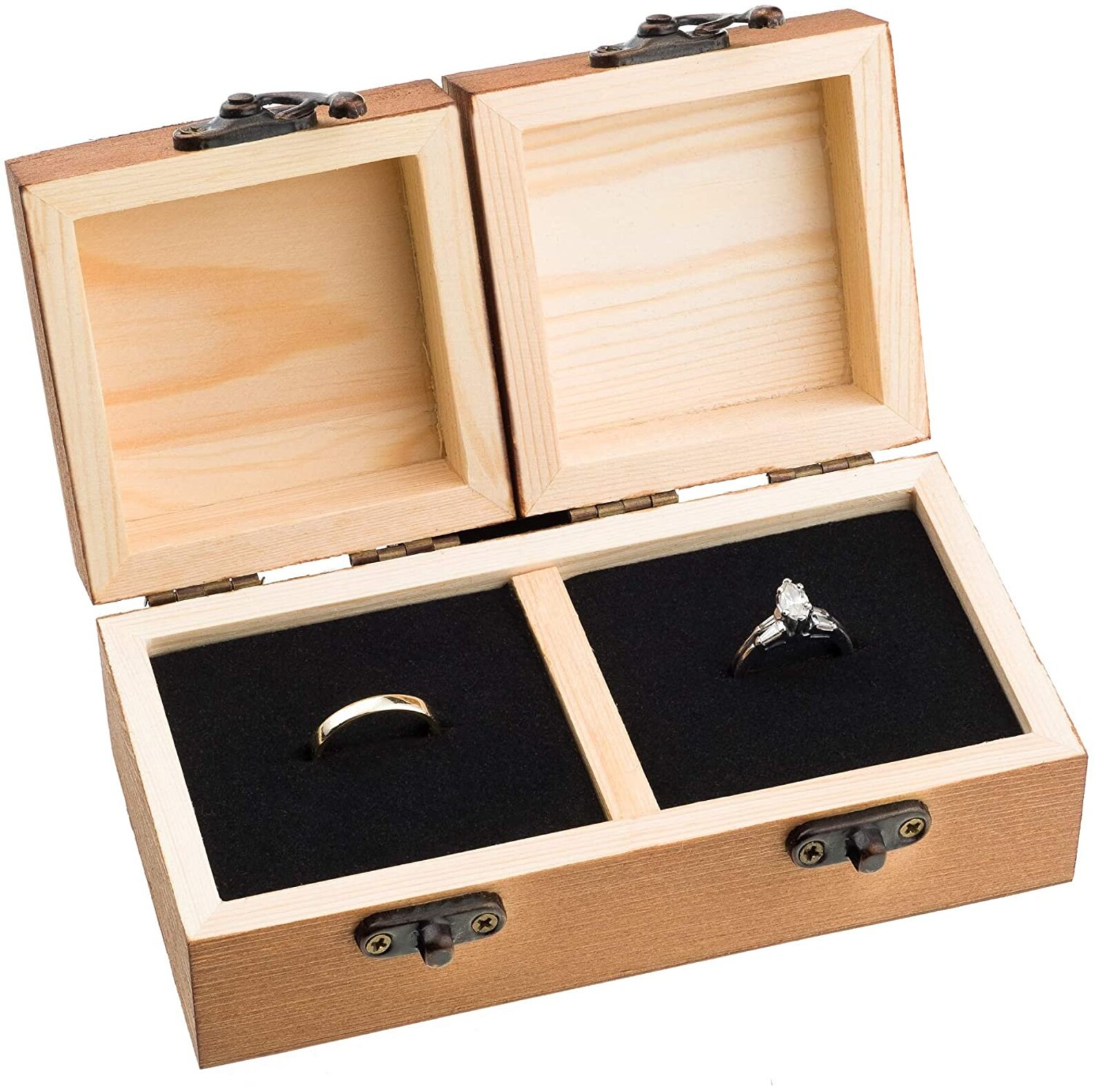 Wood Ring Box for Wedding Ceremony Rustic Vintage Ring Bearer Etsy