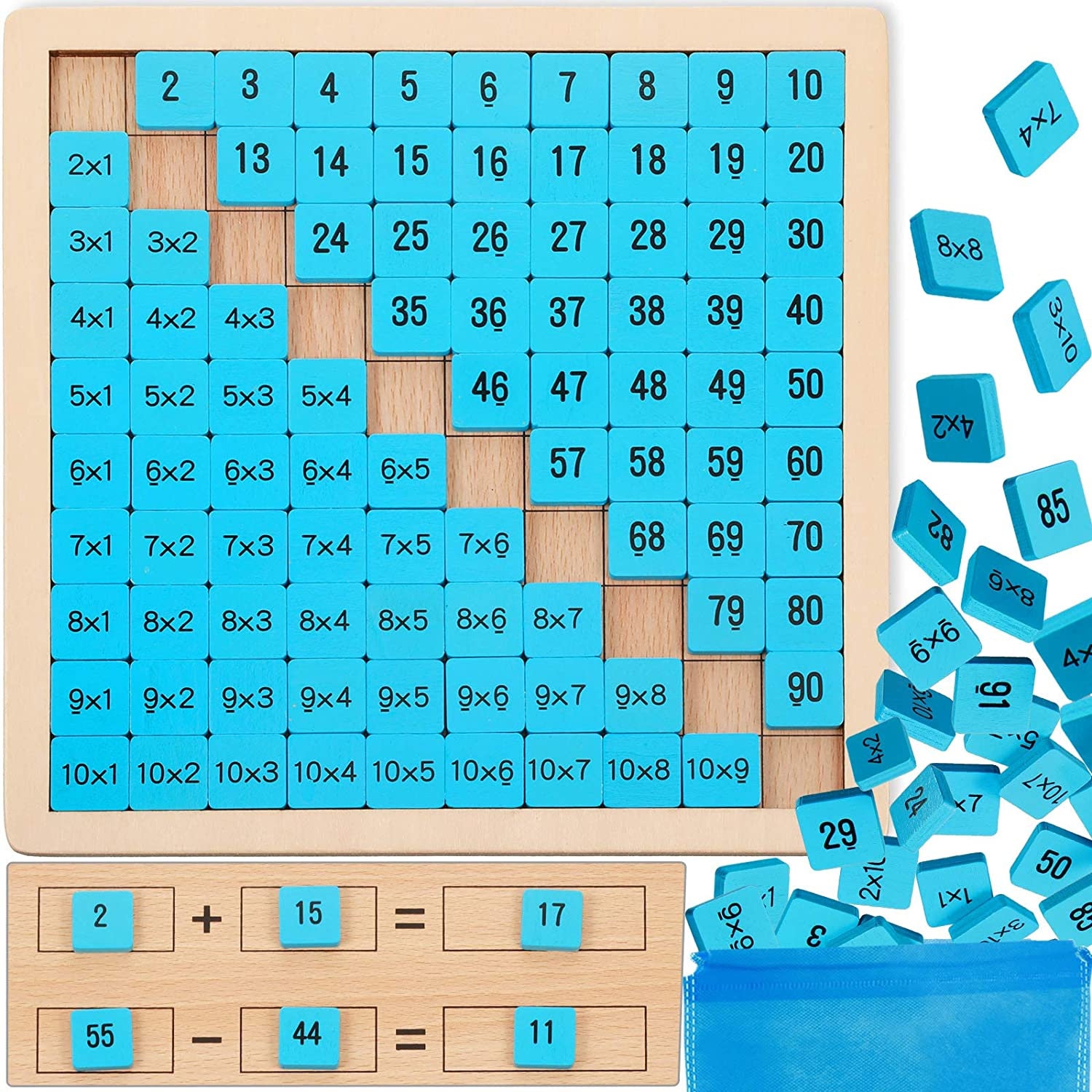 Wooden Hundred Board Multiplication Montessori Math Game 1 a Etsy