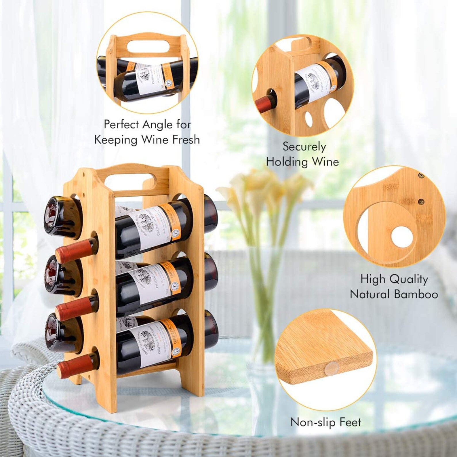 ABSOLUTELY UNIQUE HANDMADE Bamboo Wine Rack Bottle Caddy Etsy