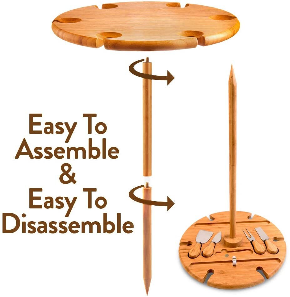 Portable Beach Table for Sand and Grass Natural Tray With 4 Etsy