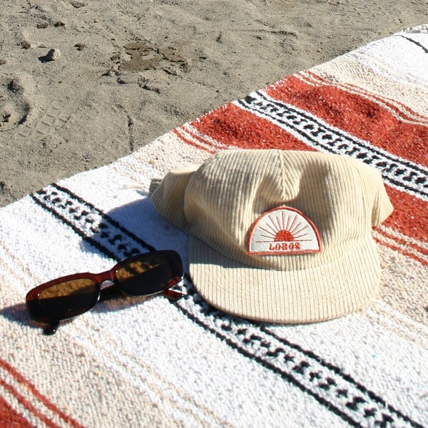 Lobos Corduroy Flat Brim Hat | Sun Patch Hat | Cord Hat | Flat Brim Hat | Outdoorsy | Surfer | Boho Style | Salted Granola