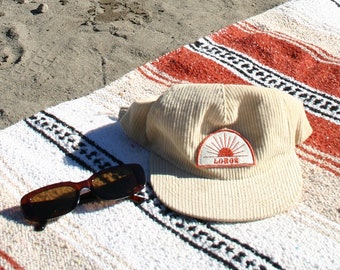 Lobos Corduroy Flat Brim Hat | Sun Patch Hat | Cord Hat | Flat Brim Hat | Outdoorsy | Surfer | Boho Style | Salted Granola