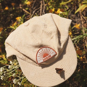 Lobos Corduroy Flat Brim Hat | Sun Patch Hat | Cord Hat | Flat Brim Hat | Outdoorsy | Surfer | Boho Style | Salted Granola